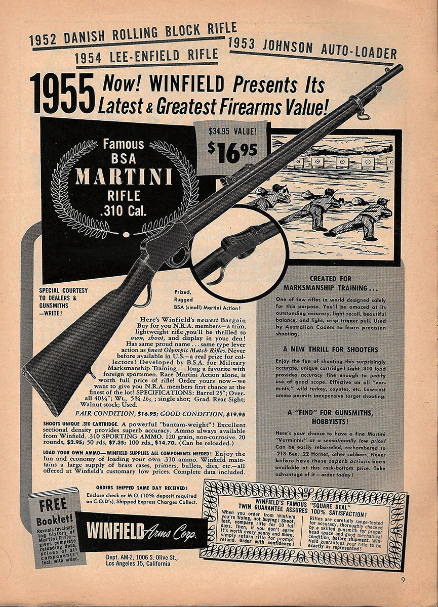 First hitting the American post-war milsurp market in 1955, the mini-Martini rifle soon acquired the sobriquet “Martini Cadet.”